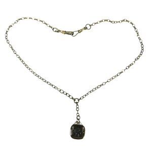 Cameo intaglio Pendant Necklace Watch FOB Chain Clasp 17 Inches Vintage Y Shape